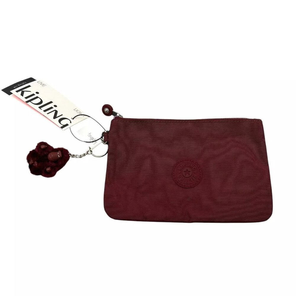 Kipling Viv Nylon Cosmetic Pouch Rainbow Zipper, Monkey Charm, Compact & Stylish